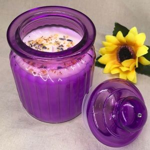 Handmade soy candle lavender driftwood scent